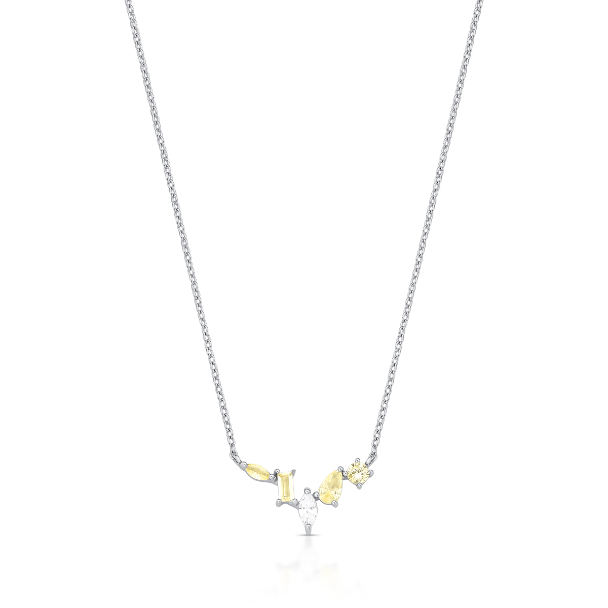 Colar Cristais Geométricos Butter Yellow