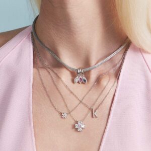 Colar Choker Flor Cristas