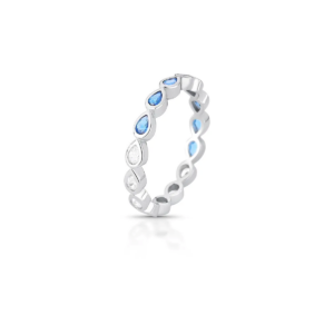Anel Gotas Branco e Azul