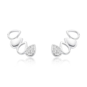 Brinco Ear Cuff Gotas com Detalhe em Zircônia