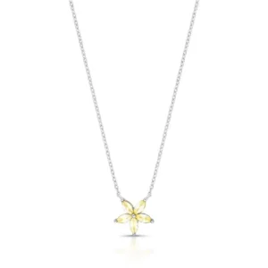 Colar Cristais Navete Yellow Butter Flor