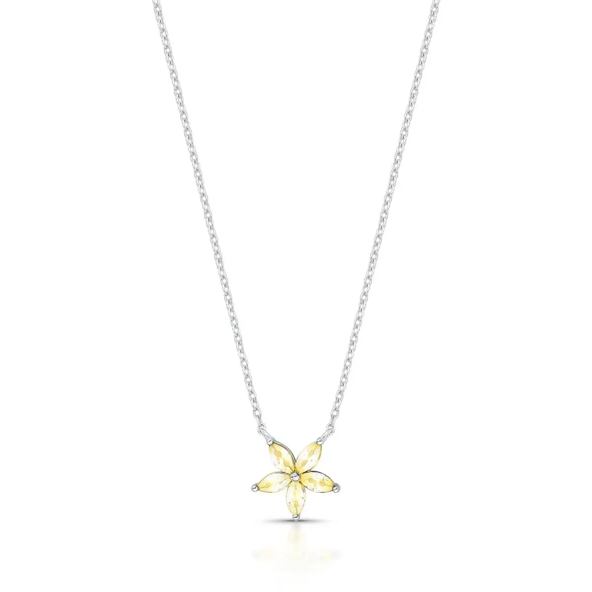 Colar Cristais Navete Yellow Butter Flor