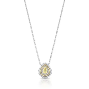 Colar Gota Contorno Zircônia 2 Tons