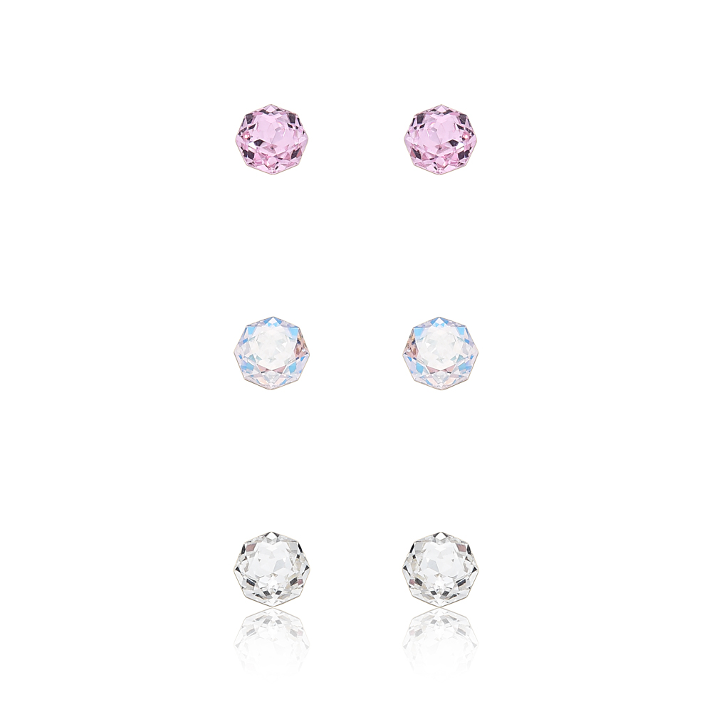 Brinco Trio Ponto de Luz - Ouro 18k com zircônias - Casa Dourée
