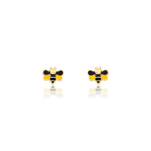 Brinco Abelha Baby - Ouro 18k - Casa Dourée