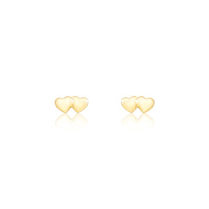 Brinco Corações Baby - Ouro 18k - Casa Dourée