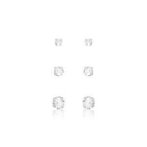 Brinco Trio Ponto de Luz 1.5 - Prata 925 com zircônias - Casa Dourée