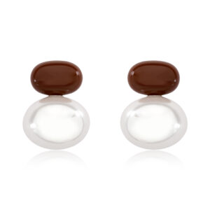 Brinco Pérola Esmaltado - Ouro 18k com pérola - Casa Dourée
