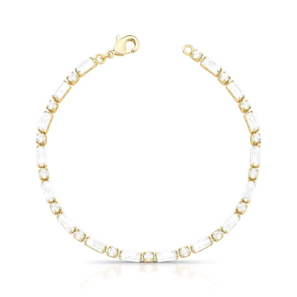 Pulseira Maleável com Cristais Intercalados