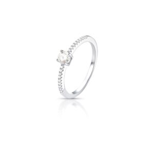 Anel Solitário Moissanite Cravejado 0.5 ct