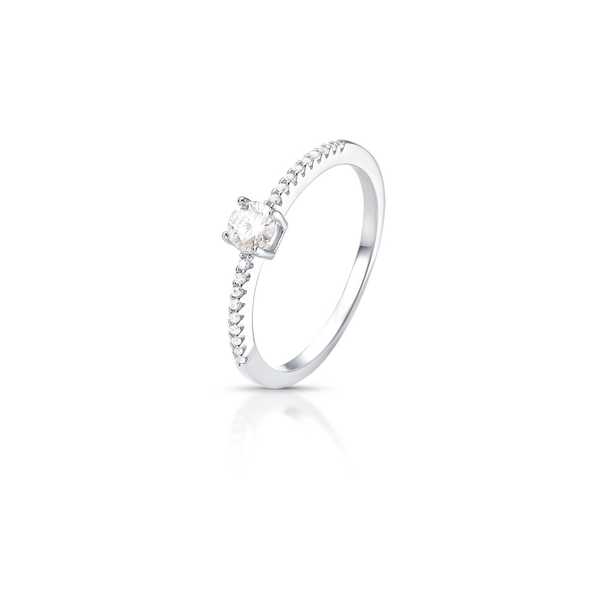 Anel Solitário Moissanite Cravejado 0.5 ct