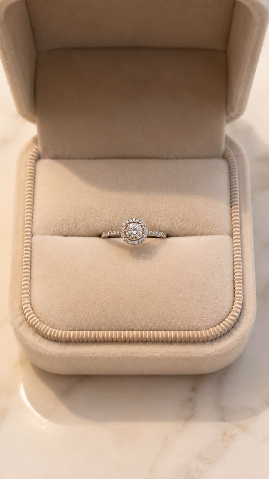 Anel Moissanite Cravejado Redondo 0.8 ct