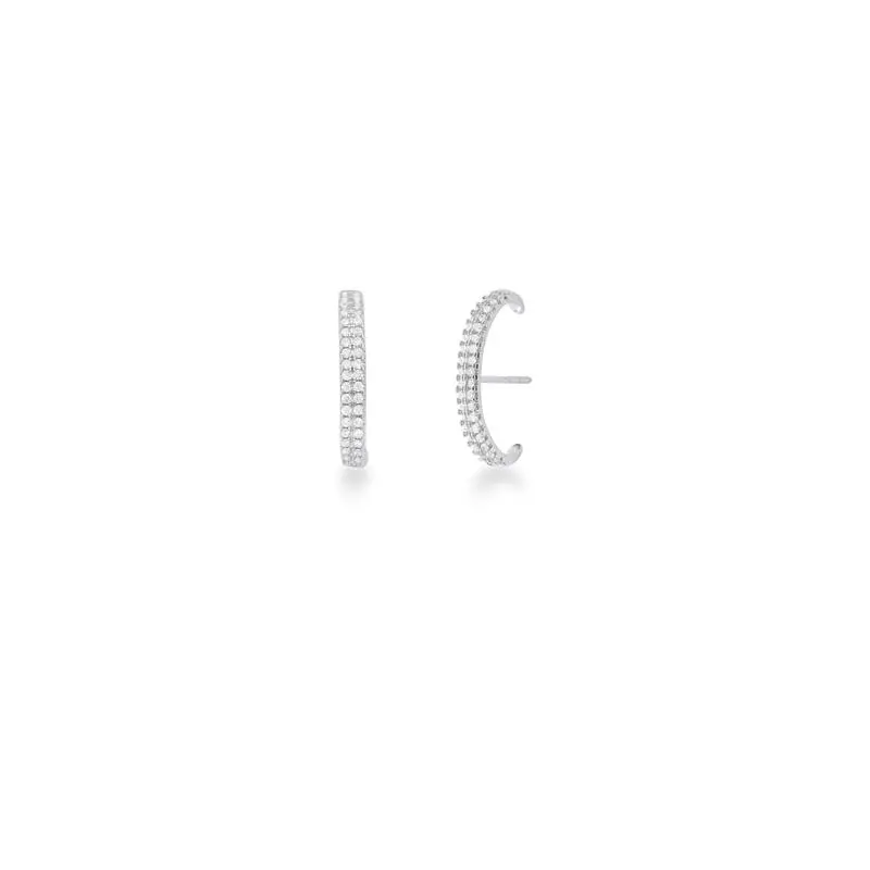Brinco Ear Hook Zircônia 2 Colunas 925