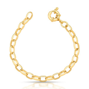 Pulseira Elo Oval Intercalado com Fecho Boia